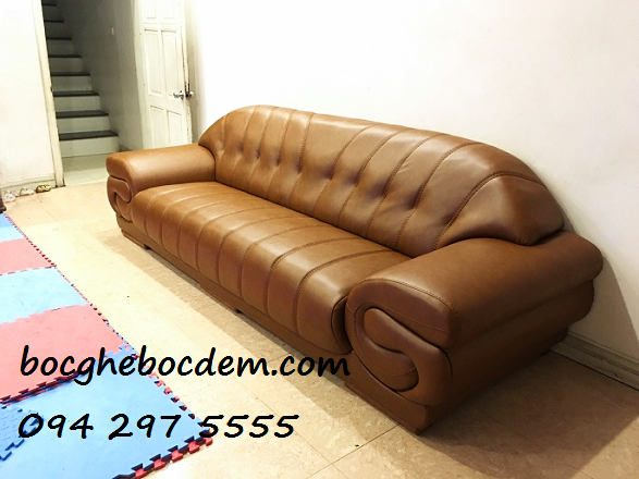 Bọc ghế sofa da đẹp nhà Chị Liễu quận Hoàng Mai