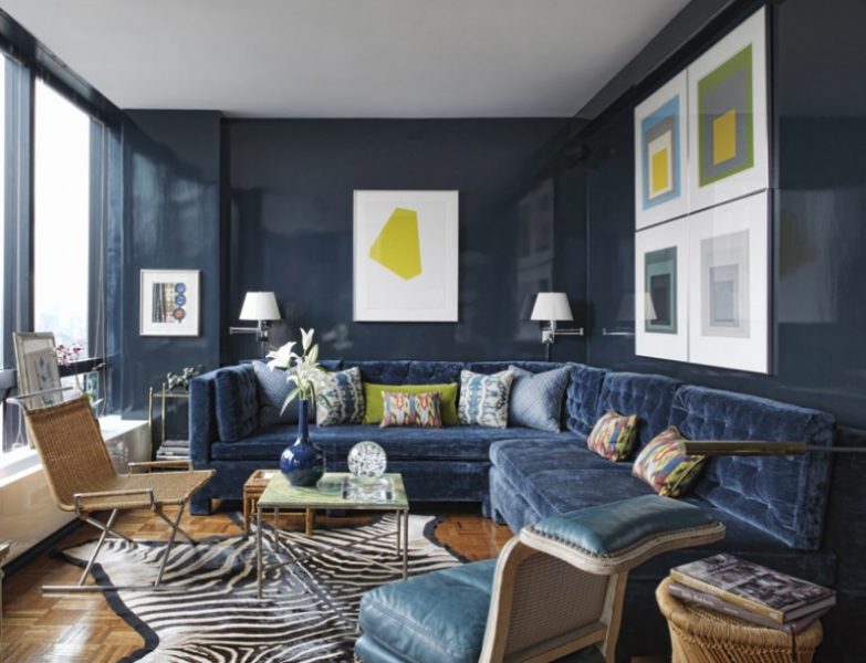 Top 5 ý tưởng trang trí phòng khách với màu xanh lam nhạt và đậm 