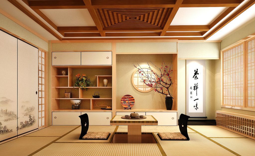 Phòng khách phong cách Nhật bằng cách làm đệm ghế