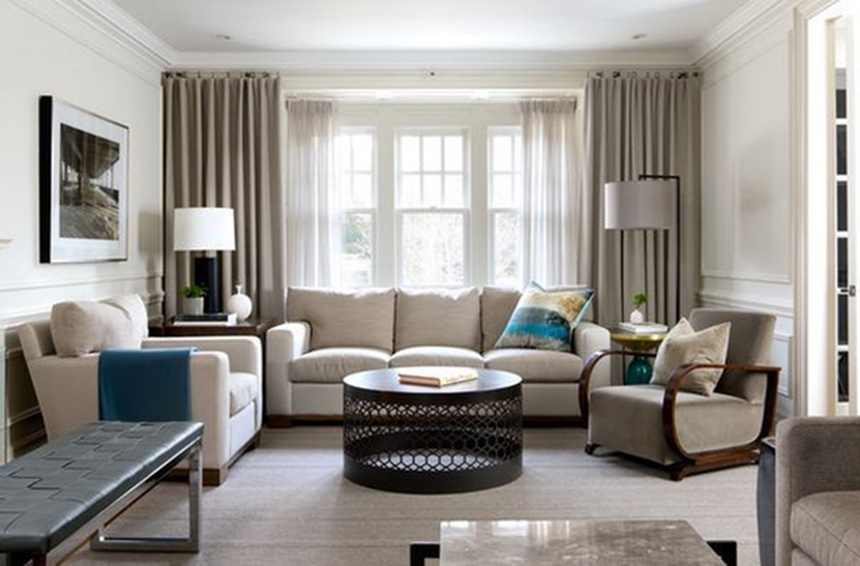 Ấn tượng phòng khách đẹp với sự kết hợp sofa và bàn trà