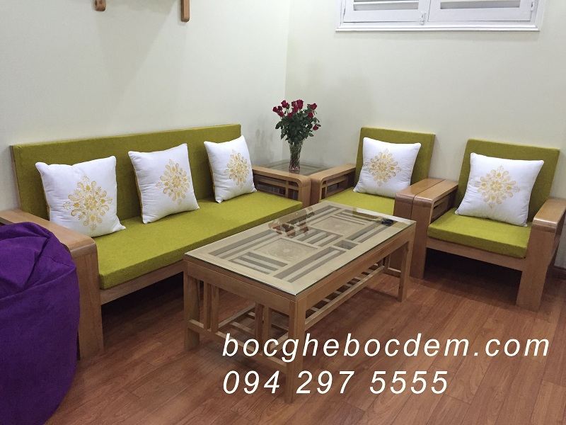 Sofa gỗ đệm trơn ứng dụng với nhiều phong cách khác nhau