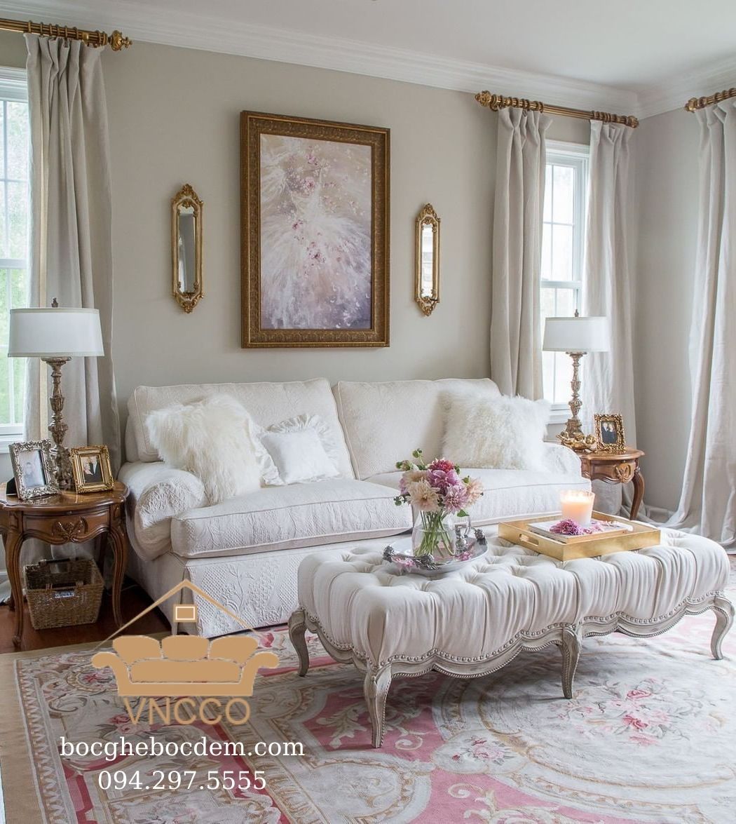 5 kiểu phòng khách đồng quê Pháp tuyệt đẹp