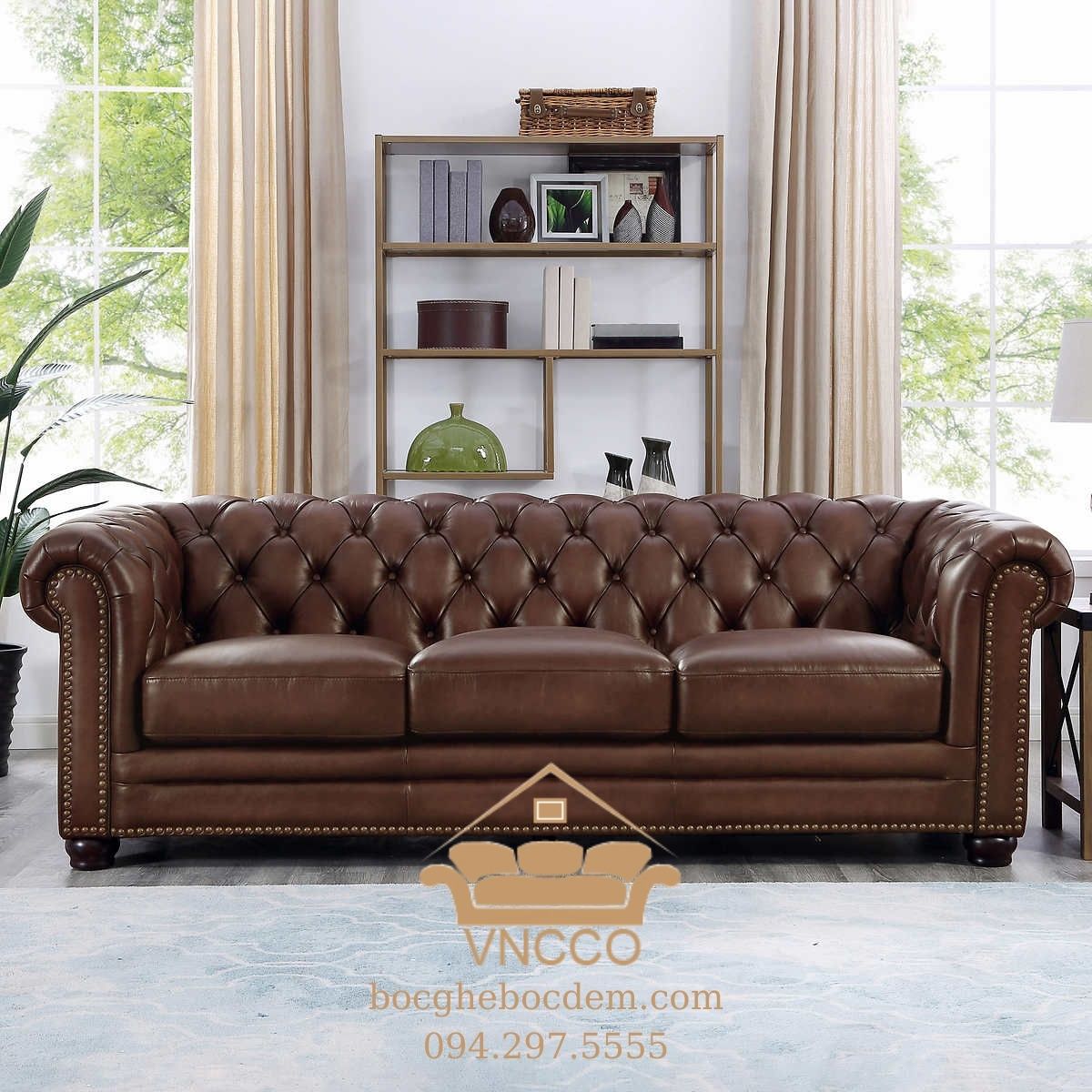 5 ý tưởng trang trí phòng khách với ghế sofa da nâu