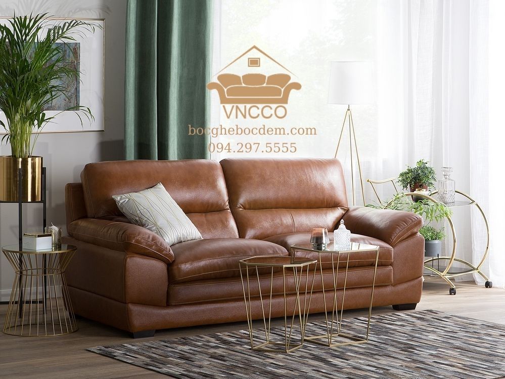 5 ý tưởng trang trí phòng khách với ghế sofa da nâu