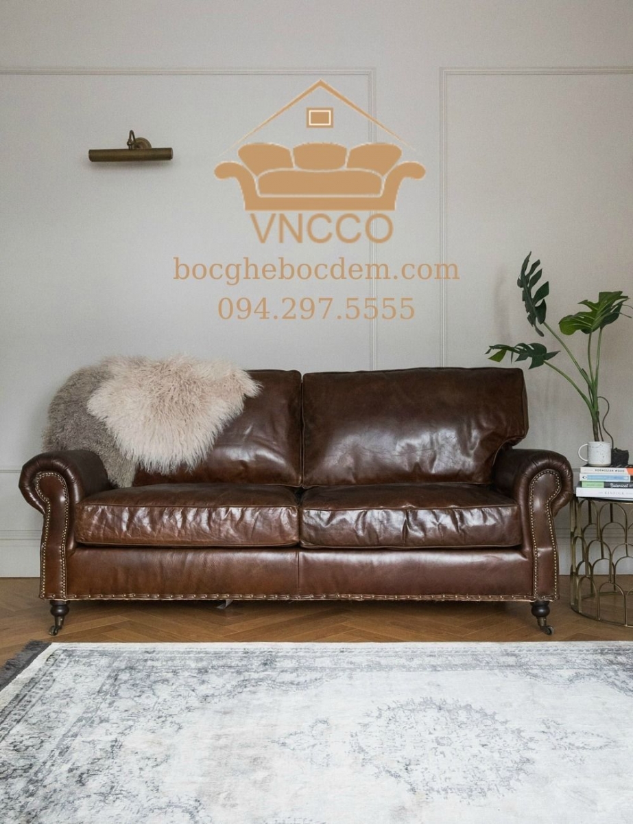 5 ý tưởng trang trí phòng khách với ghế sofa da nâu