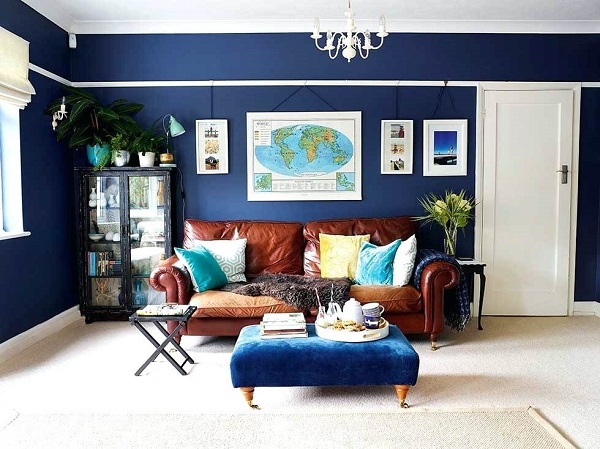 7 ý tưởng phòng khách với màu xanh lam tuyệt đẹp