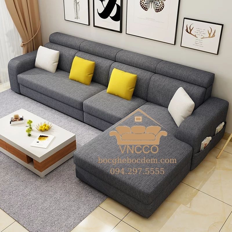 Ấn tượng phòng khách đẹp với sự kết hợp sofa và bàn trà