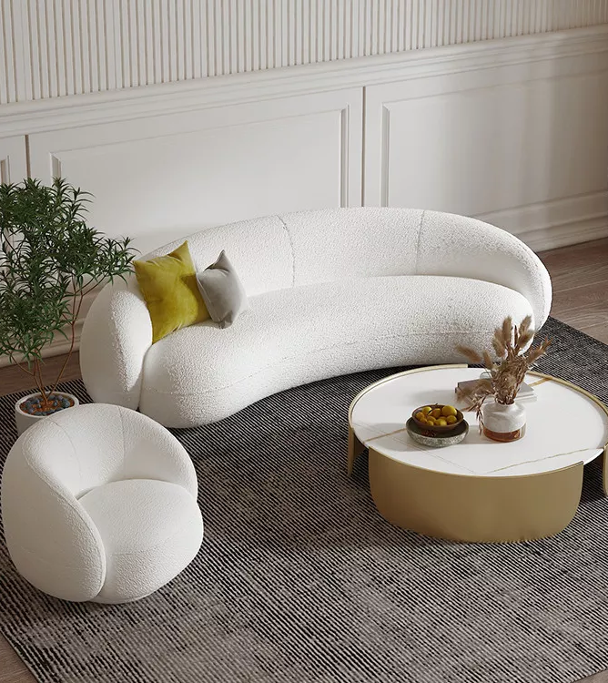 Bọc ghế sofa cong trông tuyệt đẹp cho phòng khách của bạn