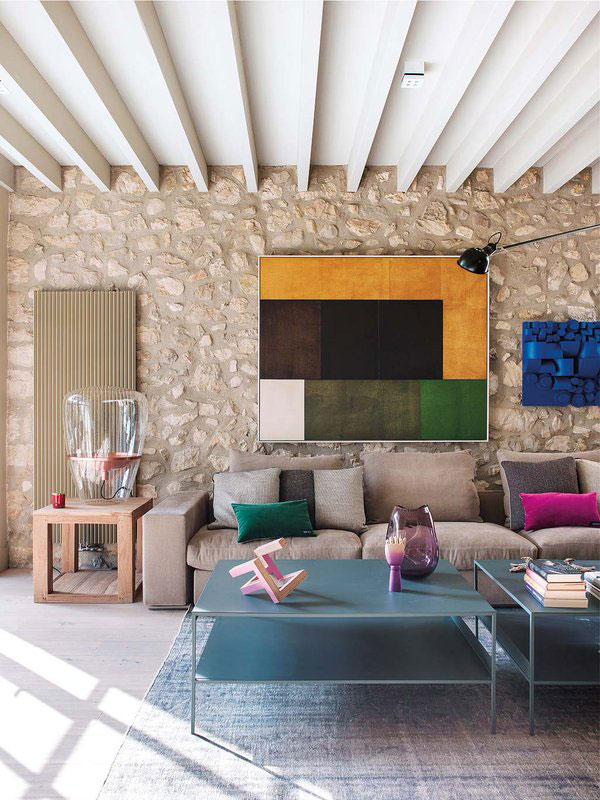 Bọc ghế sofa phòng khách theo phong cách Địa Trung Hải