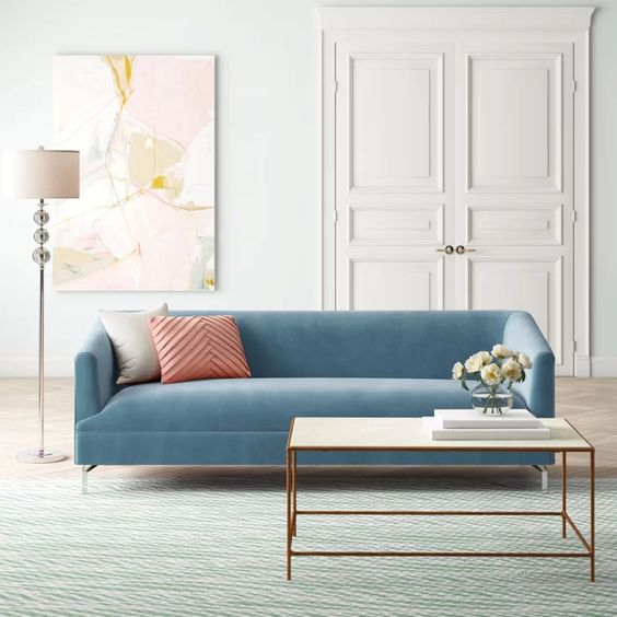 Sáng tạo cùng bọc ghế sofa màu xanh tô điểm cho phòng khách của bạn vào mùa hè này