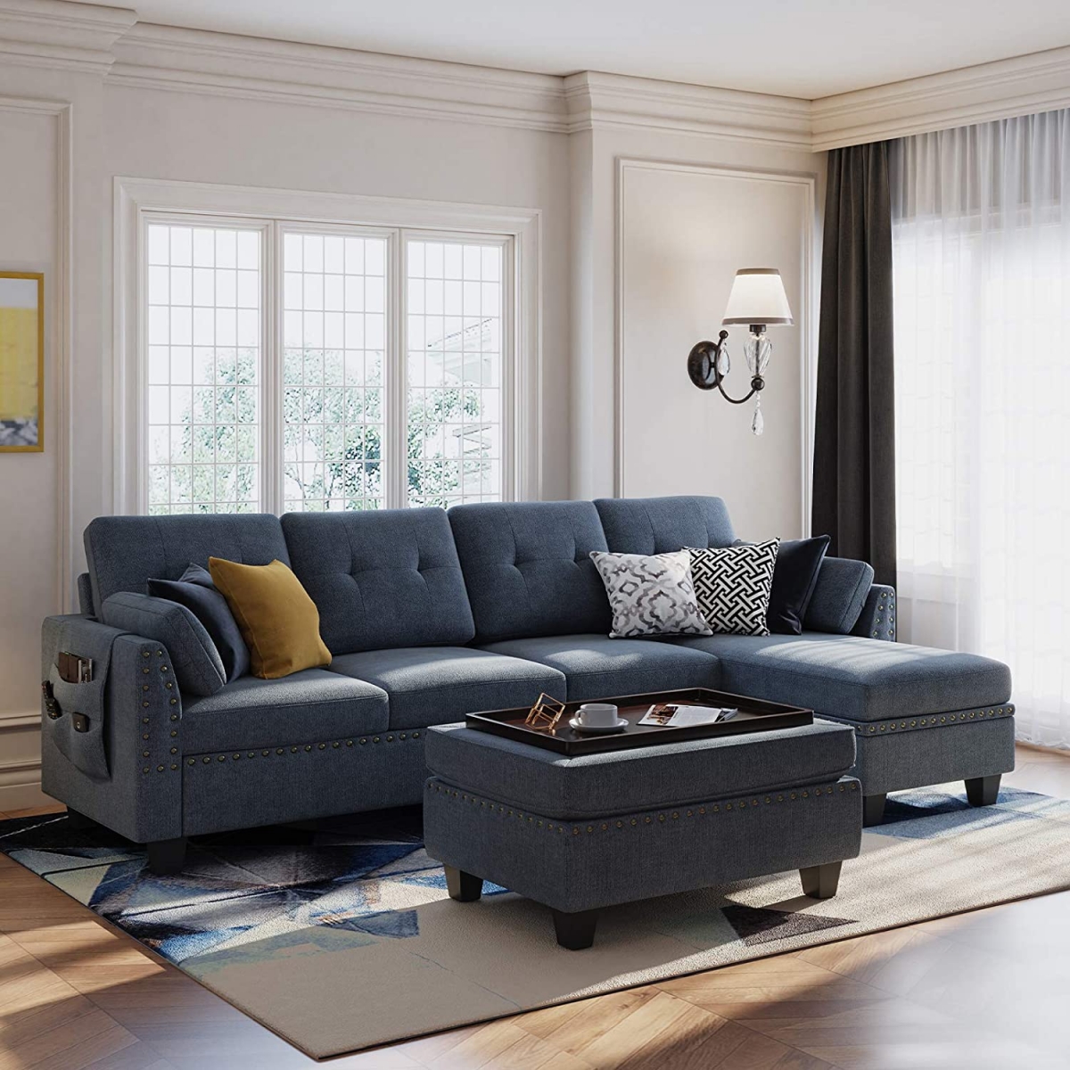 Sáng tạo cùng bọc ghế sofa màu xanh tô điểm cho phòng khách của bạn vào mùa hè này