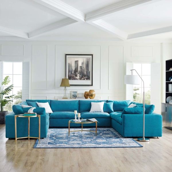 Sáng tạo cùng bọc ghế sofa màu xanh tô điểm cho phòng khách của bạn vào mùa hè này