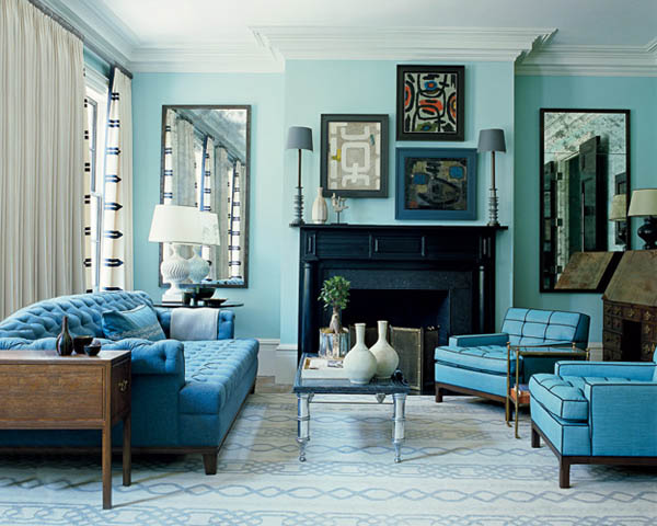 Mang lại vẻ đẹp nhẹ nhàng cho phòng khách với sofa màu xanh bạc hà