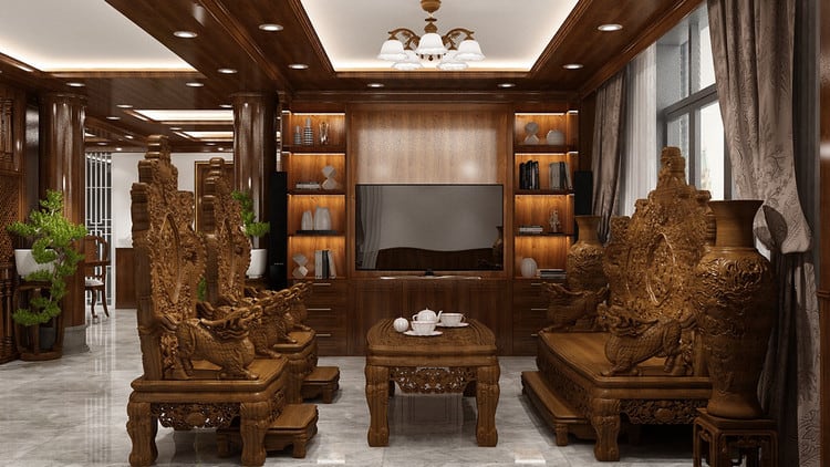 Cách chọn bàn ghế gỗ chất lượng để tạo nên một phòng khách cổ điển sang trọng 