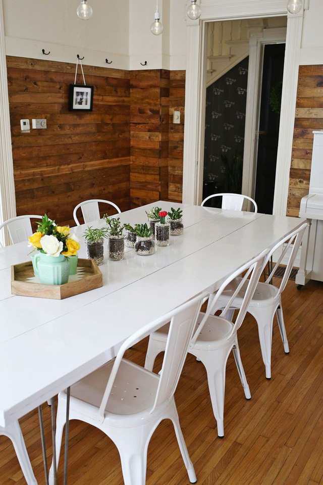 Thiết kế phòng ăn đẹp mắt với lựa chọn bàn ăn màu trắng