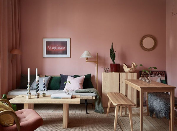 Tô điểm căn phòng khách của bạn với màu hồng