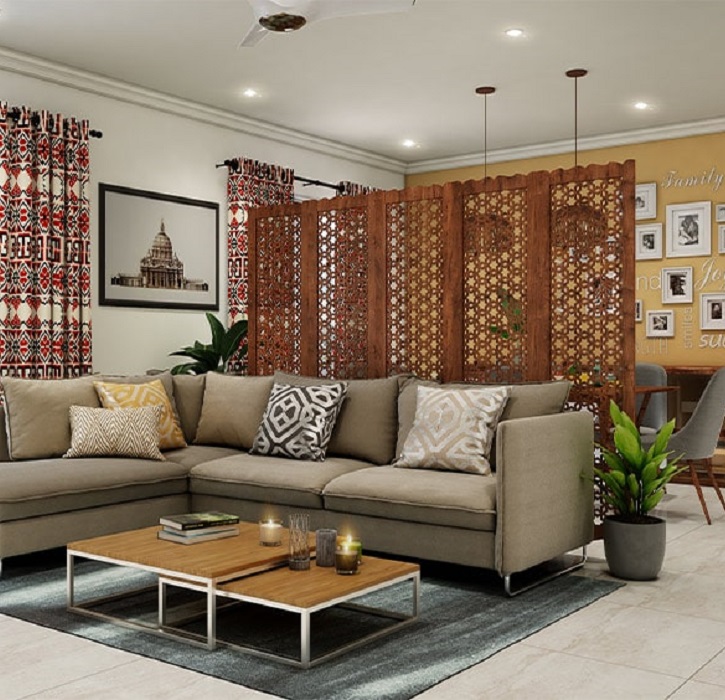 Ý tưởng thiết kế phòng khách trung tính với bọc ghế sofa