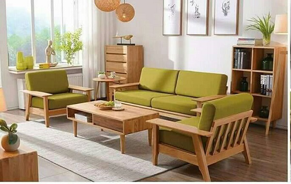 Tô điểm cho bộ sofa gỗ bằng những chiếc đệm sắc màu