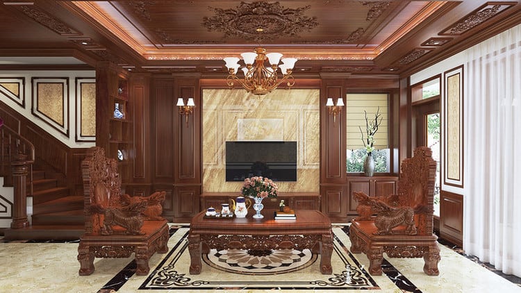 Cách chọn bàn ghế gỗ chất lượng để tạo nên một phòng khách cổ điển sang trọng