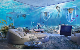 Những mẫu ghế sofa tăng sự sang trọng cho khu resort dưới đáy đại dương