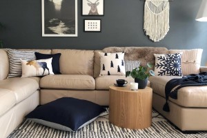 Cách trang trí sofa phòng khách với gối tựa sàn