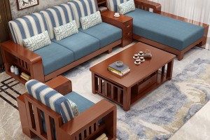 Làm đệm ghế gỗ tạo điểm nhấn ấn tượng cho không gian phòng khách